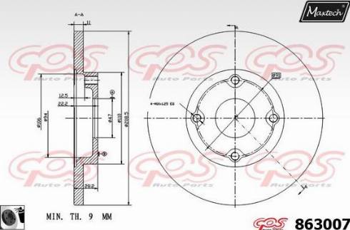 Maxtech 863007.0060 - Тормозной диск autosila-amz.com