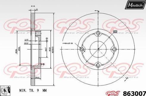 Maxtech 863007.0080 - Тормозной диск autosila-amz.com