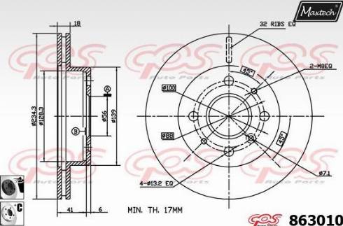 Maxtech 863010.6060 - Тормозной диск autosila-amz.com