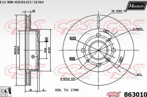 Maxtech 863010.0080 - Тормозной диск autosila-amz.com