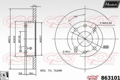 Maxtech 863101.0080 - Тормозной диск autosila-amz.com