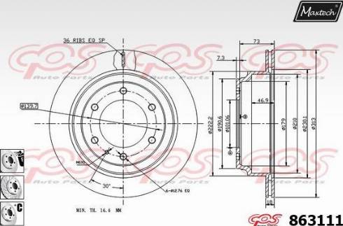 Maxtech 863111.6980 - Тормозной диск autosila-amz.com