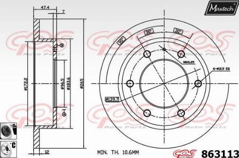 Maxtech 863113.6060 - Тормозной диск autosila-amz.com