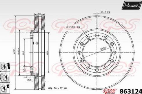 Maxtech 863124.6980 - Тормозной диск autosila-amz.com