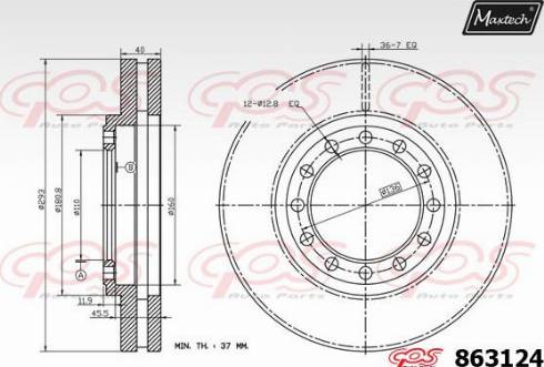 Maxtech 863124.0000 - Тормозной диск autosila-amz.com