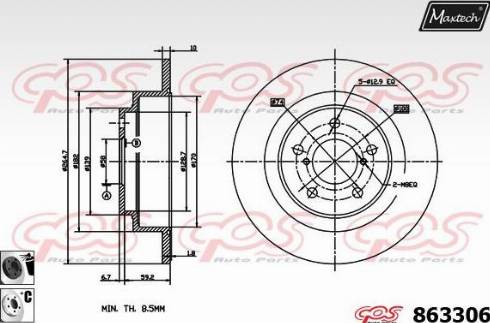 Maxtech 863306.6060 - Тормозной диск autosila-amz.com