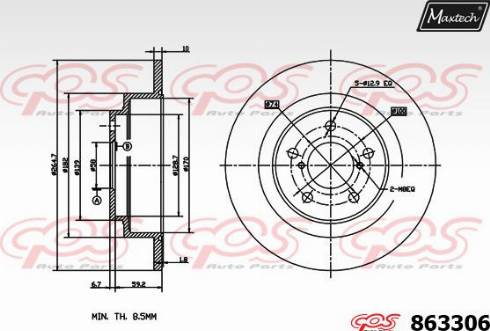 Maxtech 863306.0000 - Тормозной диск autosila-amz.com