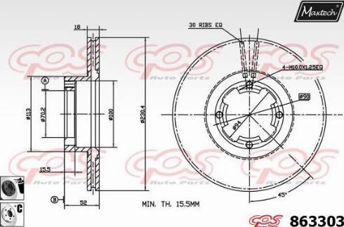 Maxtech 863303.6060 - Тормозной диск autosila-amz.com