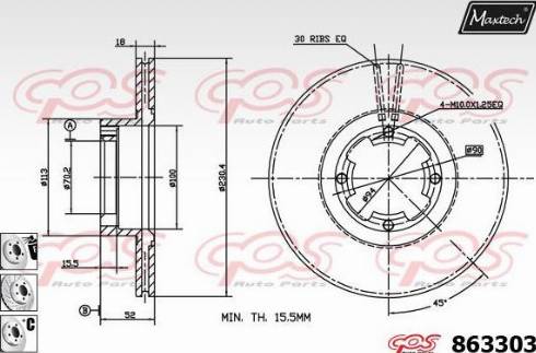 Maxtech 863303.6880 - Тормозной диск autosila-amz.com