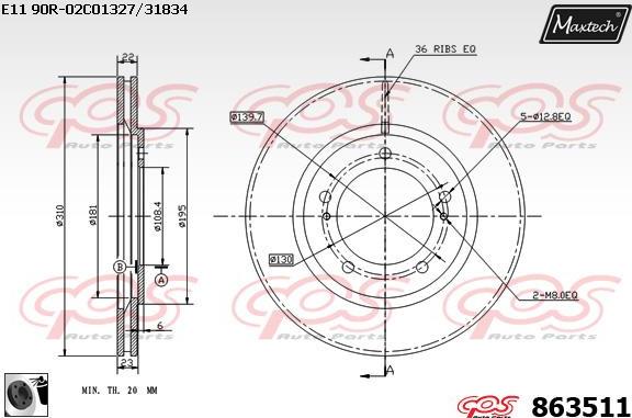 Maxtech 863303 - Тормозной диск autosila-amz.com