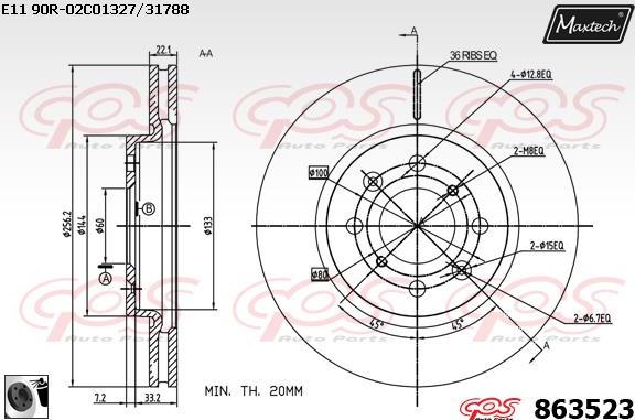 Maxtech 863307 - Тормозной диск autosila-amz.com