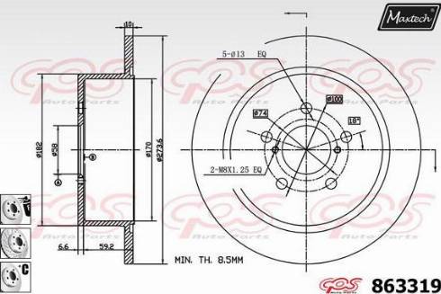 Maxtech 863319.6980 - Тормозной диск autosila-amz.com