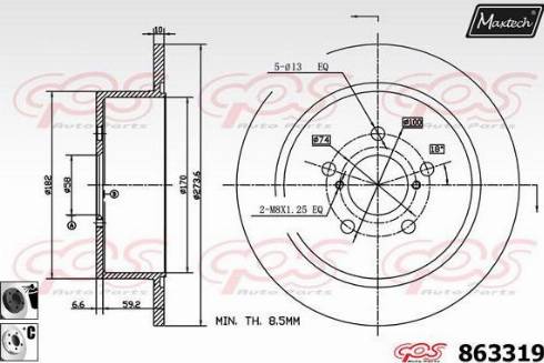 Maxtech 863319.6060 - Тормозной диск autosila-amz.com