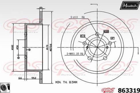 Maxtech 863319.0060 - Тормозной диск autosila-amz.com