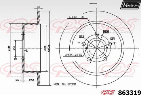 Maxtech 863319.0000 - Тормозной диск autosila-amz.com