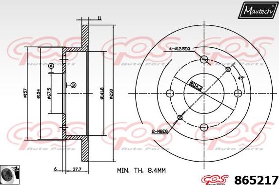 Maxtech 863319 - Тормозной диск autosila-amz.com