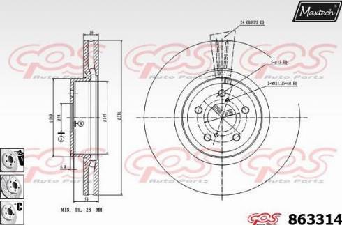 Maxtech 863314.6980 - Тормозной диск autosila-amz.com