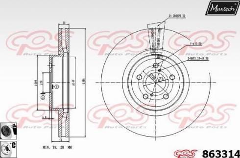 Maxtech 863314.6060 - Тормозной диск autosila-amz.com