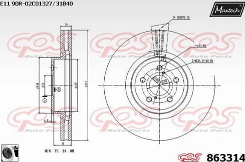 Maxtech 863314.0060 - Тормозной диск autosila-amz.com