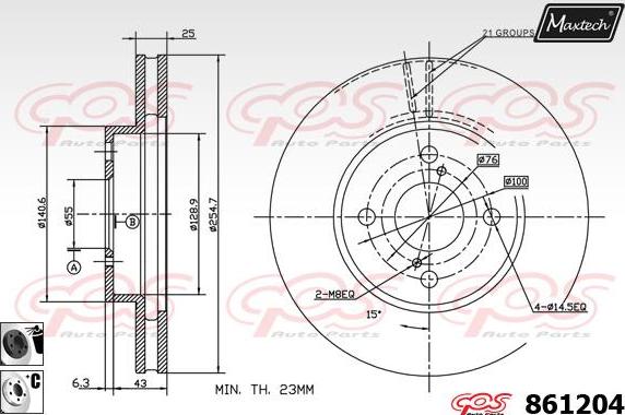 Maxtech 863314 - Тормозной диск autosila-amz.com