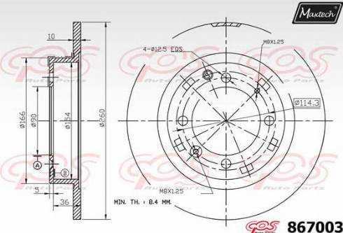 Maxtech 867003.0000 - Тормозной диск autosila-amz.com