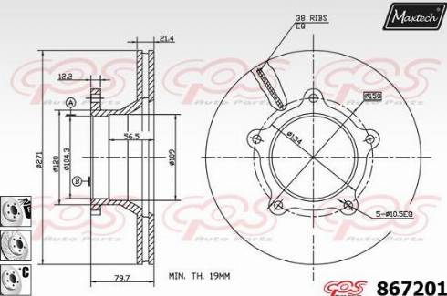 Maxtech 867201.6880 - Тормозной диск autosila-amz.com