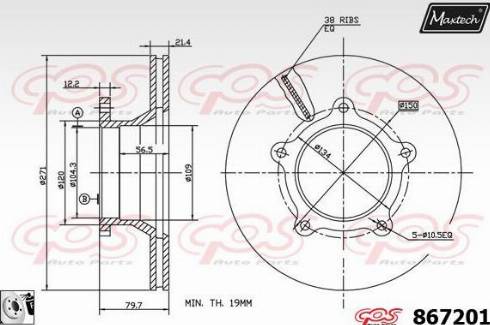 Maxtech 867201.0080 - Тормозной диск autosila-amz.com