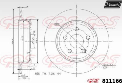 Maxtech 811166.0000 - Тормозной диск autosila-amz.com