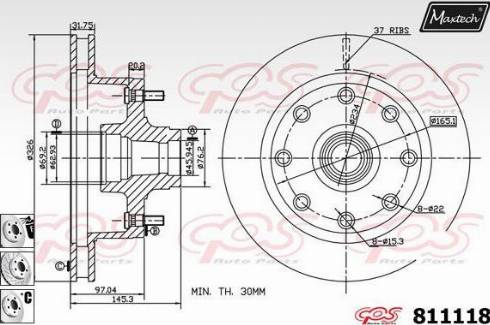 Maxtech 811118.6880 - Тормозной диск autosila-amz.com