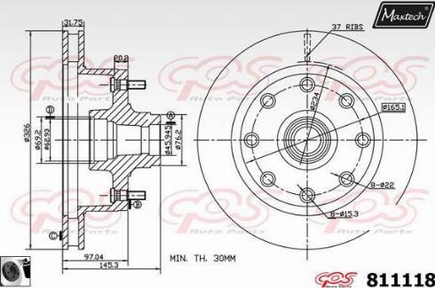 Maxtech 811118.0060 - Тормозной диск autosila-amz.com