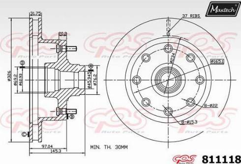 Maxtech 811118.0000 - Тормозной диск autosila-amz.com