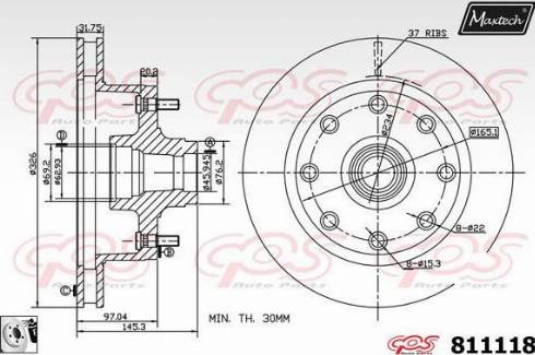 Maxtech 811118.0080 - Тормозной диск autosila-amz.com