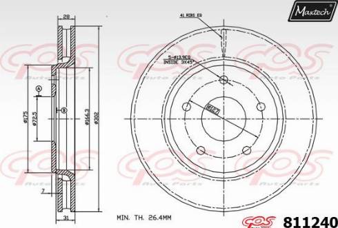 Maxtech 811240.0000 - Тормозной диск autosila-amz.com