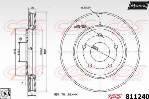 Maxtech 811240.0080 - Тормозной диск autosila-amz.com