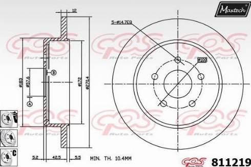 Maxtech 811219.6880 - Тормозной диск autosila-amz.com