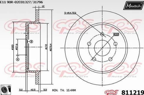 Maxtech 811219.0060 - Тормозной диск autosila-amz.com