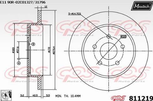 Maxtech 811219.0080 - Тормозной диск autosila-amz.com