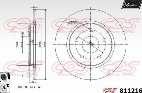 Maxtech 811216.6060 - Тормозной диск autosila-amz.com