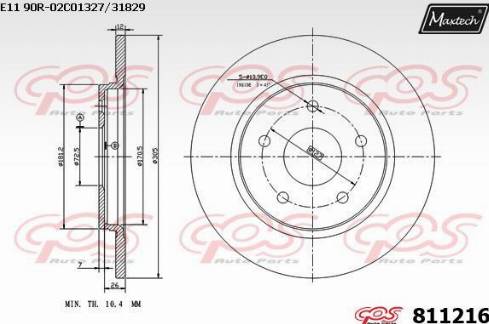 Maxtech 811216.0000 - Тормозной диск autosila-amz.com