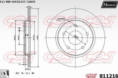 Maxtech 811216.0080 - Тормозной диск autosila-amz.com