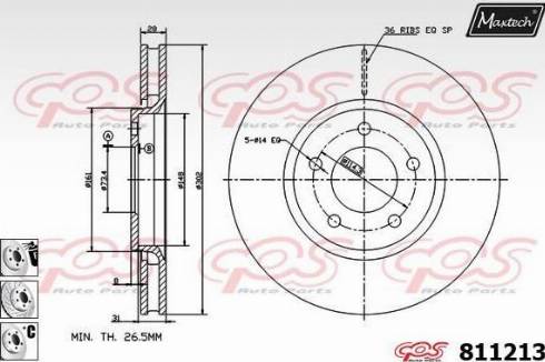 Maxtech 811213.6880 - Тормозной диск autosila-amz.com