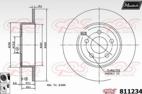 Maxtech 811234.6060 - Тормозной диск autosila-amz.com