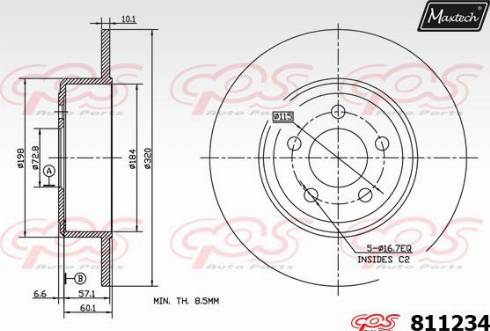 Maxtech 811234.0000 - Тормозной диск autosila-amz.com