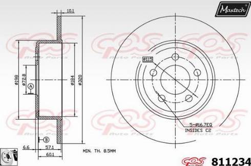 Maxtech 811234.0080 - Тормозной диск autosila-amz.com