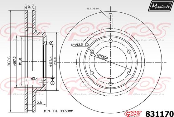 Maxtech 811235 - Тормозной диск autosila-amz.com