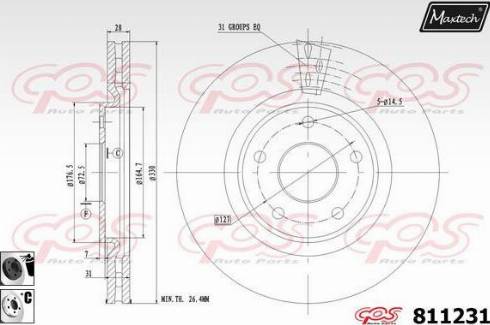 Maxtech 811231.6060 - Тормозной диск autosila-amz.com