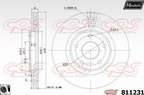 Maxtech 811231.0060 - Тормозной диск autosila-amz.com