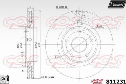 Maxtech 811231.0080 - Тормозной диск autosila-amz.com