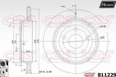 Maxtech 811229.6060 - Тормозной диск autosila-amz.com