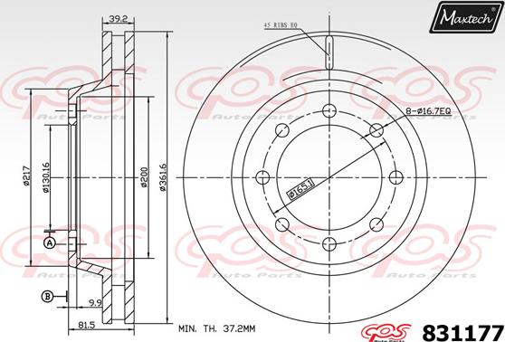 Maxtech 811228 - Тормозной диск autosila-amz.com